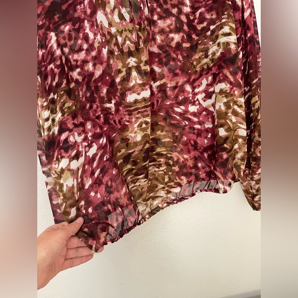 Ariat Women's Jada Top Long Balloon Sleeve Floral Blouse‎ Size Large - Picture 5 of 8